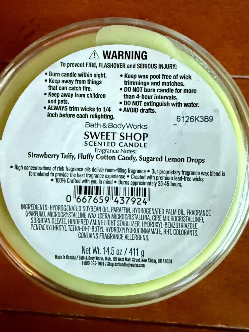 NEW SWEET SHOP Tri-Color Wax 3-Wick Candle Bath & Body Works LIMITED EDITION